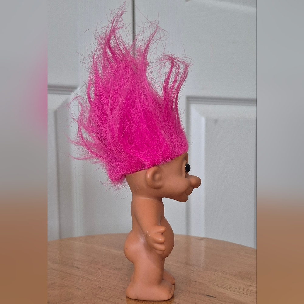 Vintage Russ Troll Doll With Pink Hair  And Brown Eyes - Picture 4 of 6